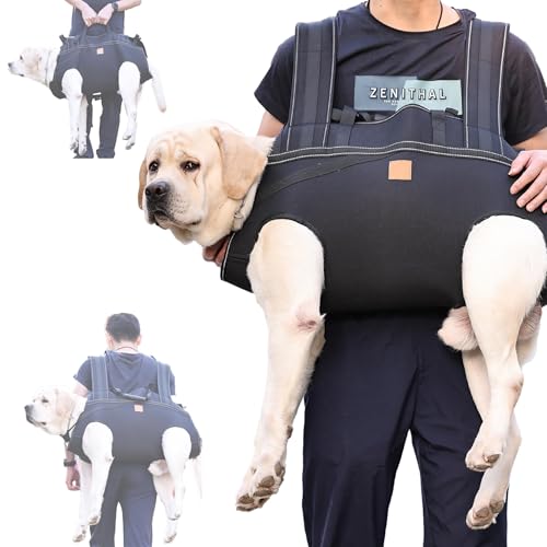 Terapaton Dog Lift Harness Backpack image showing full-body support for easy lifting and mobility