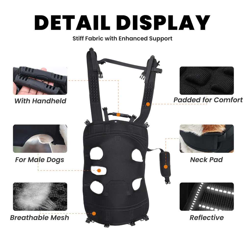 Terapaton Dog Lift Harness Full-Body Sling image versatile carrier for stairs and car entries