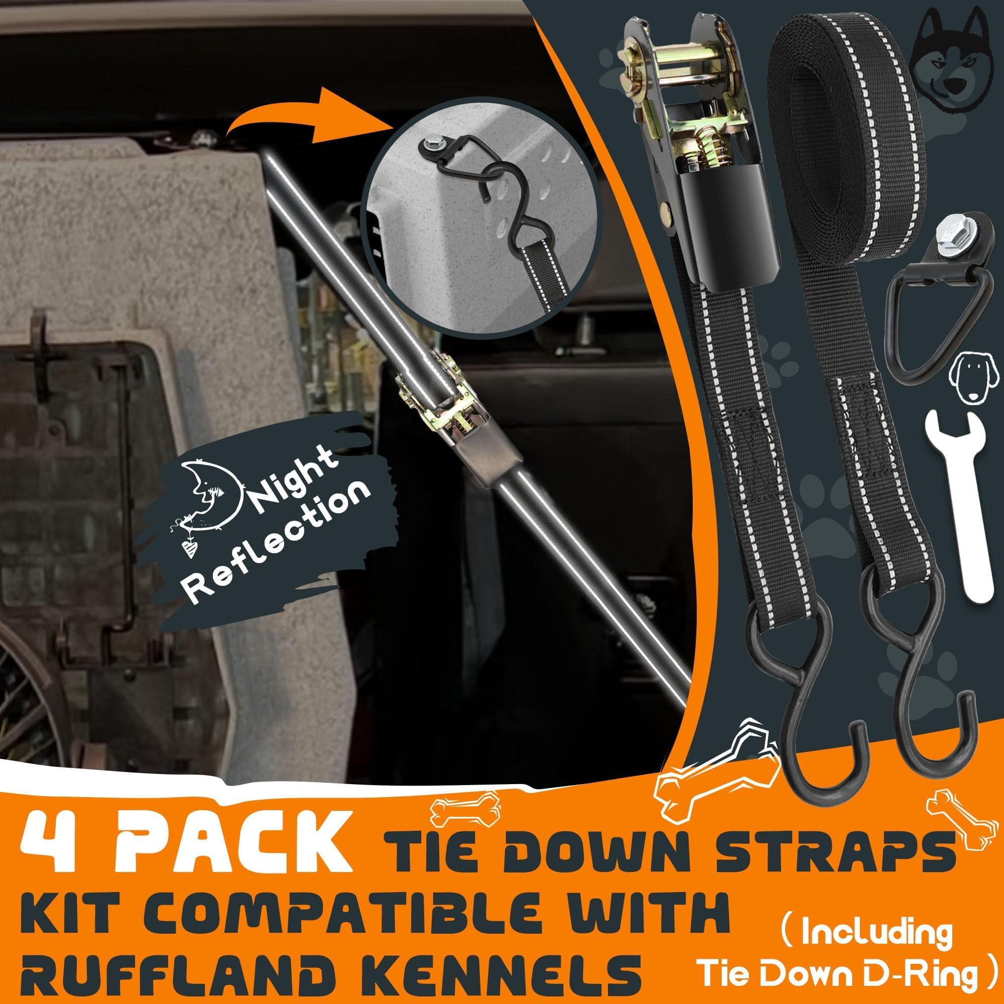 Terixe tie-down kit wrench included for quick adjustments during setup.