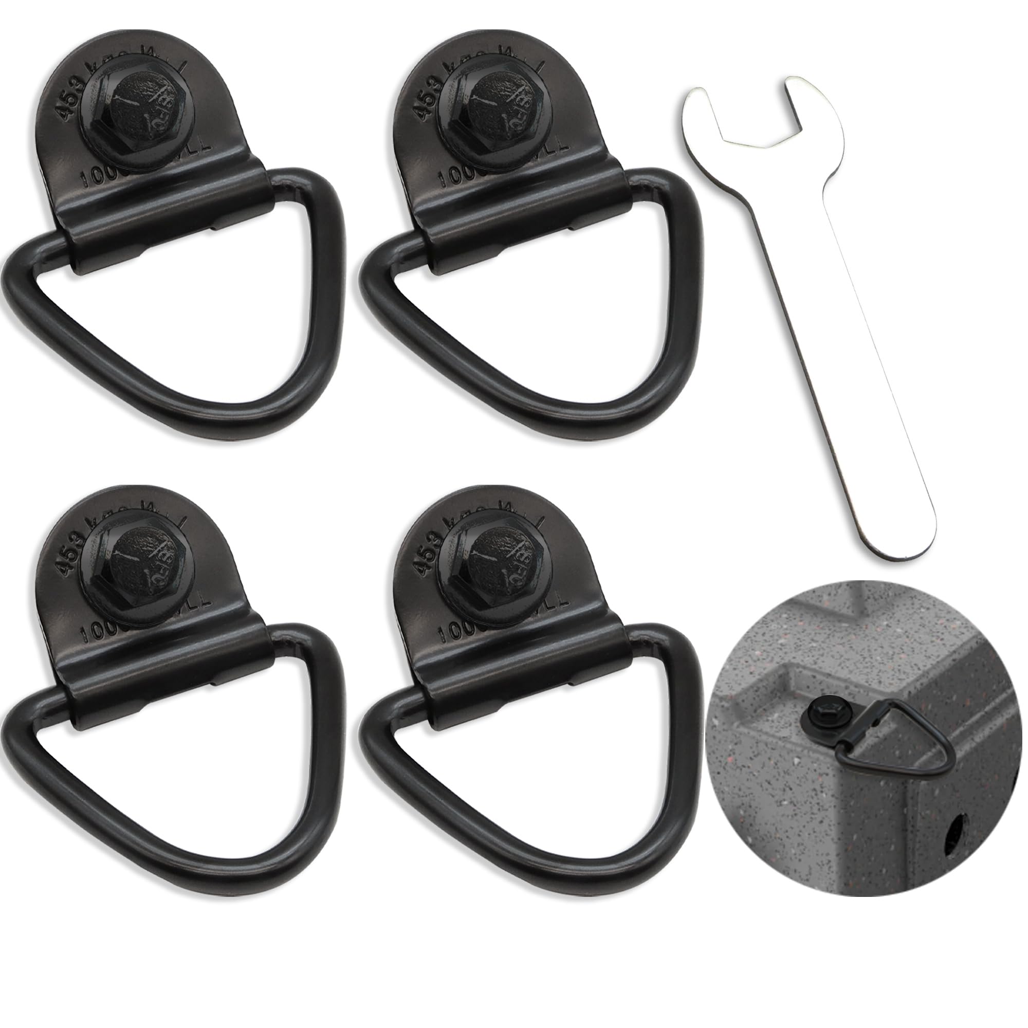 Terixe 4Pack tie down kit for Ruffland kennel box demonstrates complete travel hardware for secure anchoring during travel.
