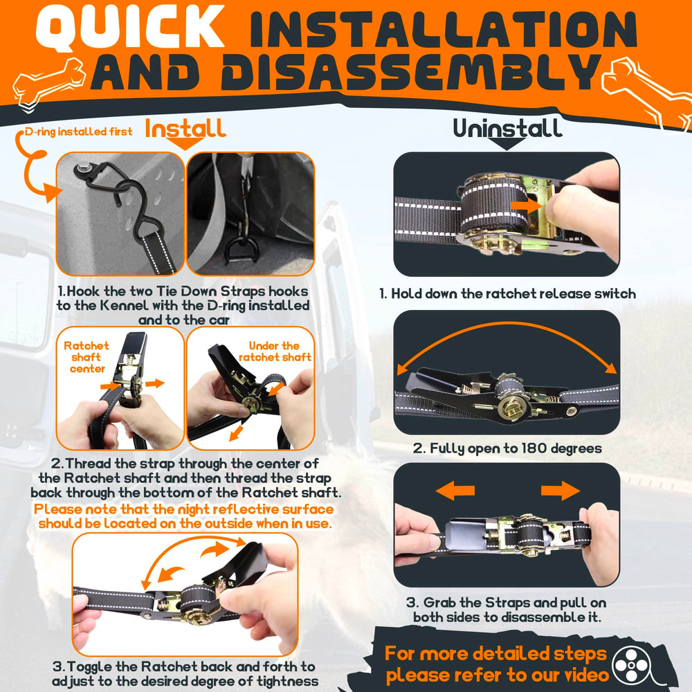 Terixe tie-down kit night reflection in headlights.