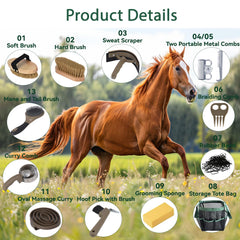 TERPUP horse grooming kit hard brush tackles tougher dirt and mud without stressing the coat