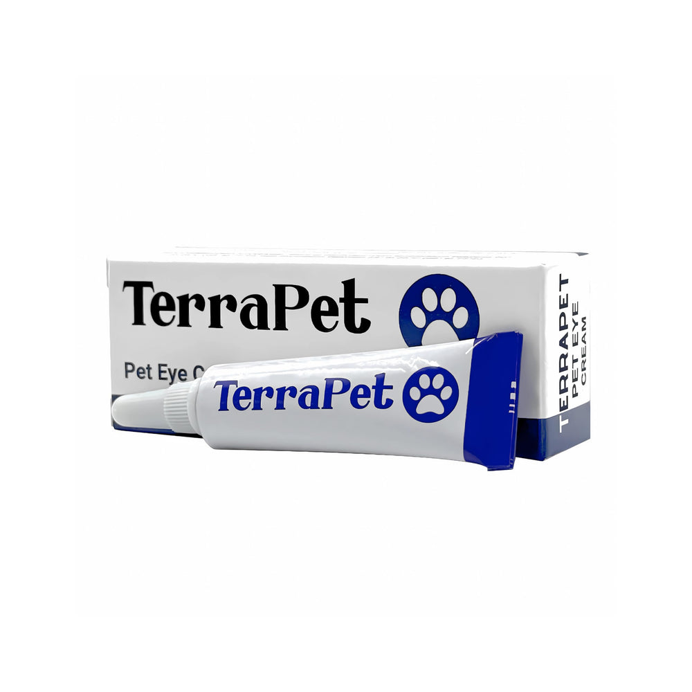 TerraPet travel friendly image underscores portable pet eye care