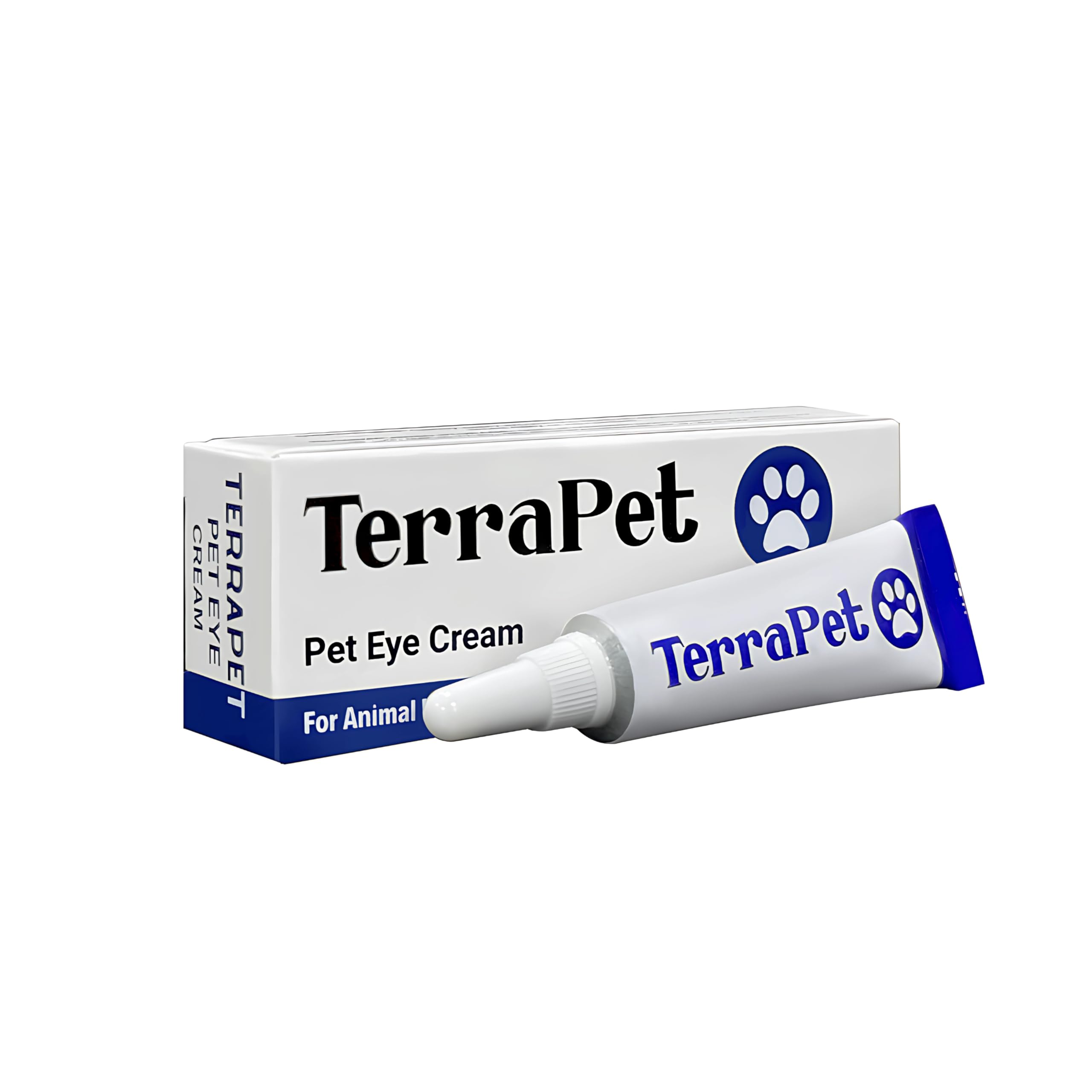 TerraPet Pet Eye Cream tube front offers compact pet eye care on the go