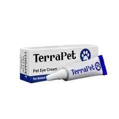 TerraPet Pet Eye Cream tube front offers compact pet eye care on the go
