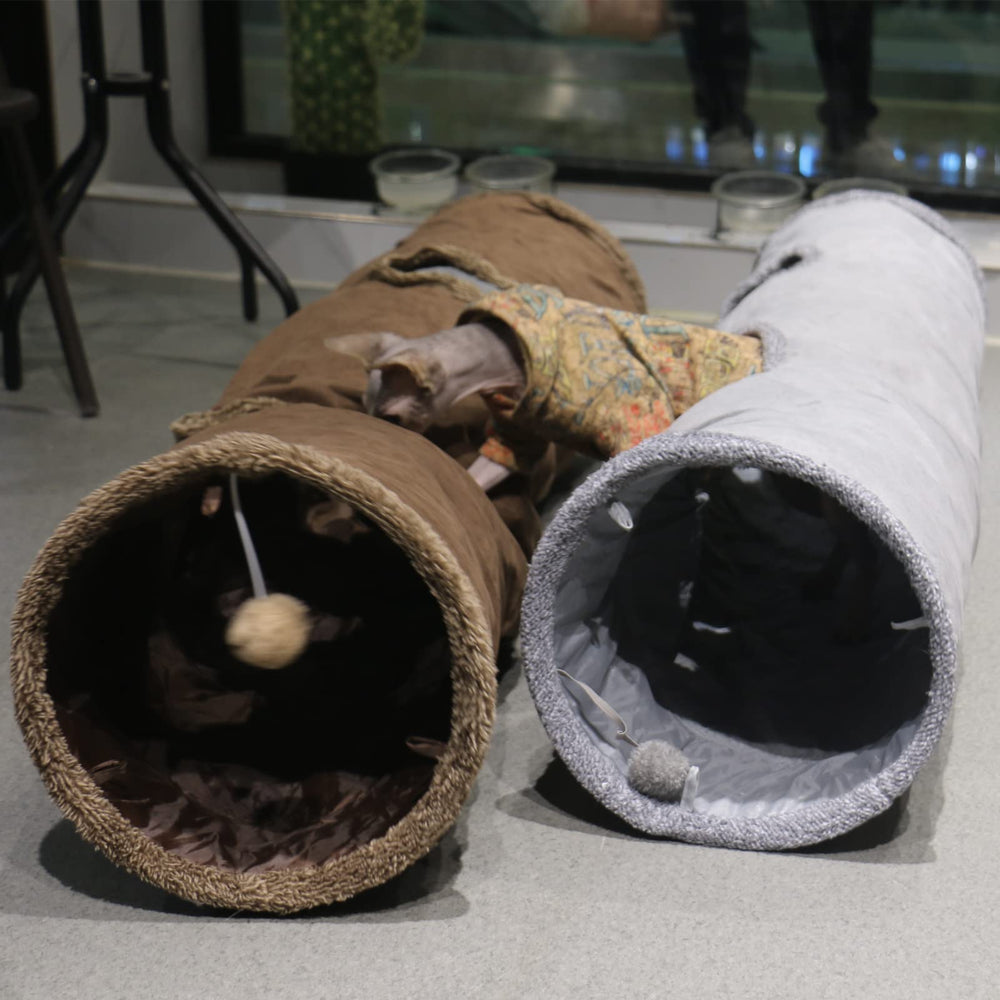 Terunat cat tunnel spacious 51x12 inches supports multiple cats.