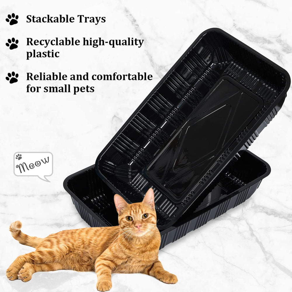 Tessco for you disposable litter tray side view, sturdy PET construction.