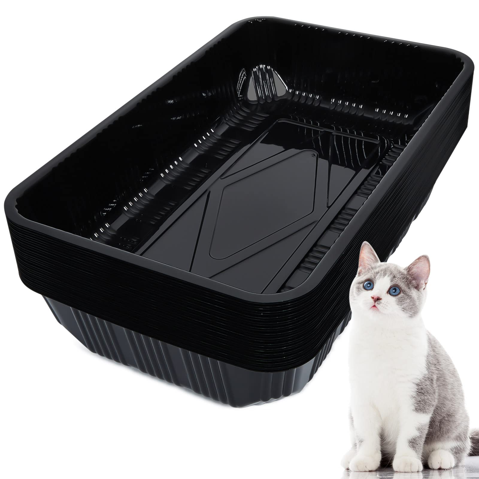 Tessco for you disposable litter tray black, travel-ready for small pets.