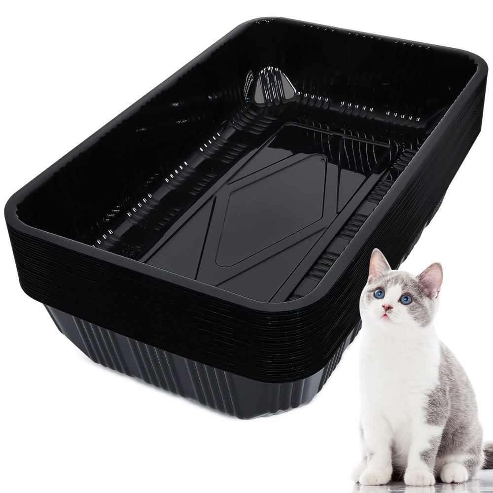 Tessco for you disposable litter tray black, travel-ready for small pets.