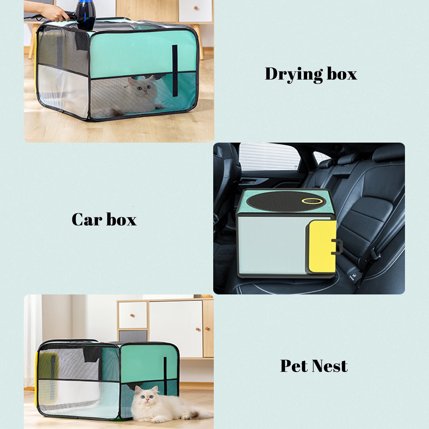 TESSVEYA drying box cleaning closeup suggests easy wipe-clean maintenance and care.