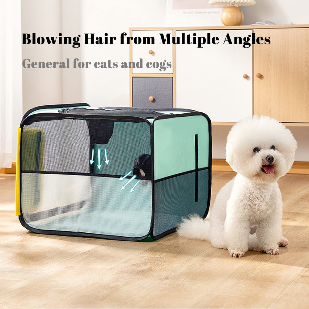 TESSVEYA drying box side view shows sturdy structure built for small and medium pets.