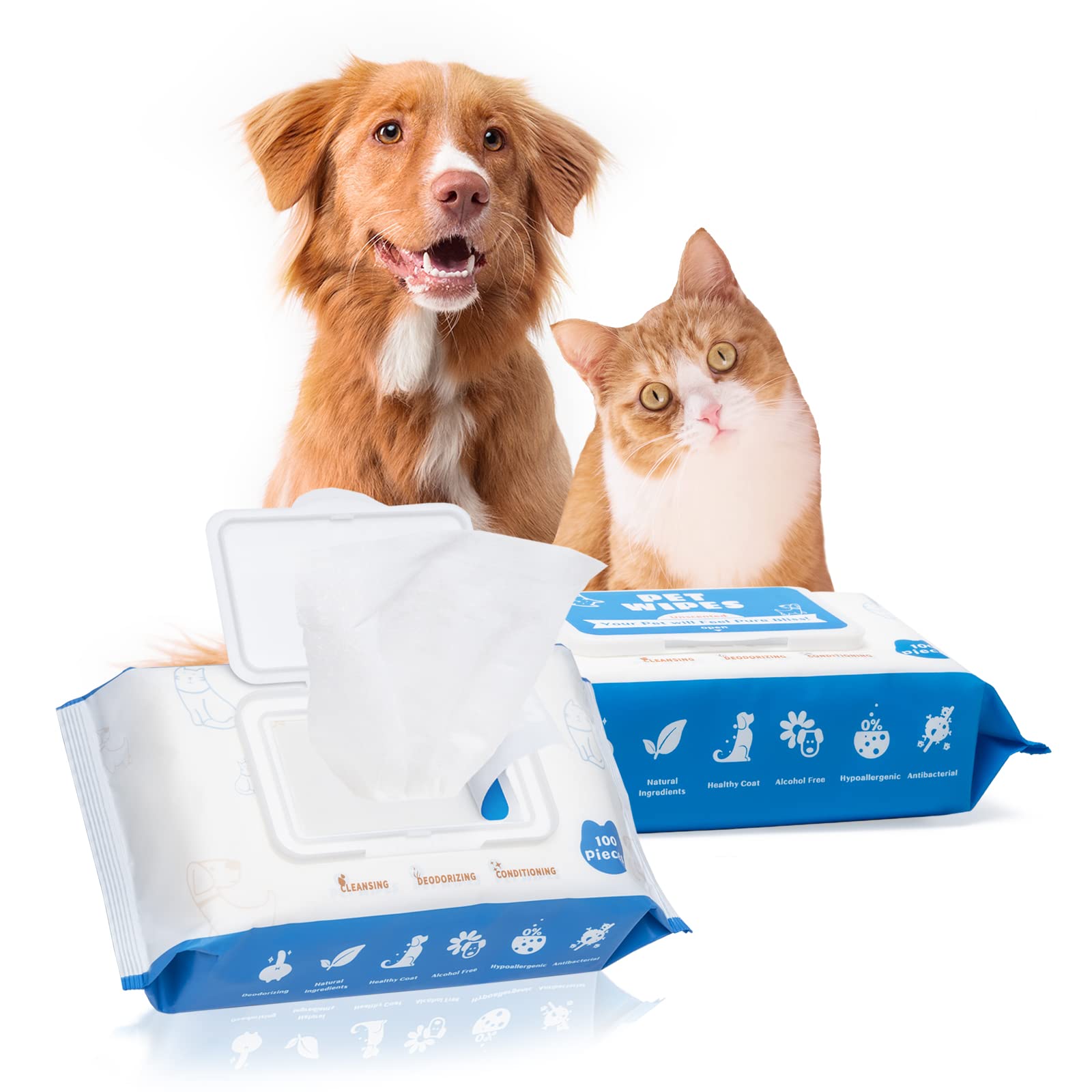 Tetesol Dog Wipes 200-pack cover shows convenient travel-ready packaging for on-the-go grooming.