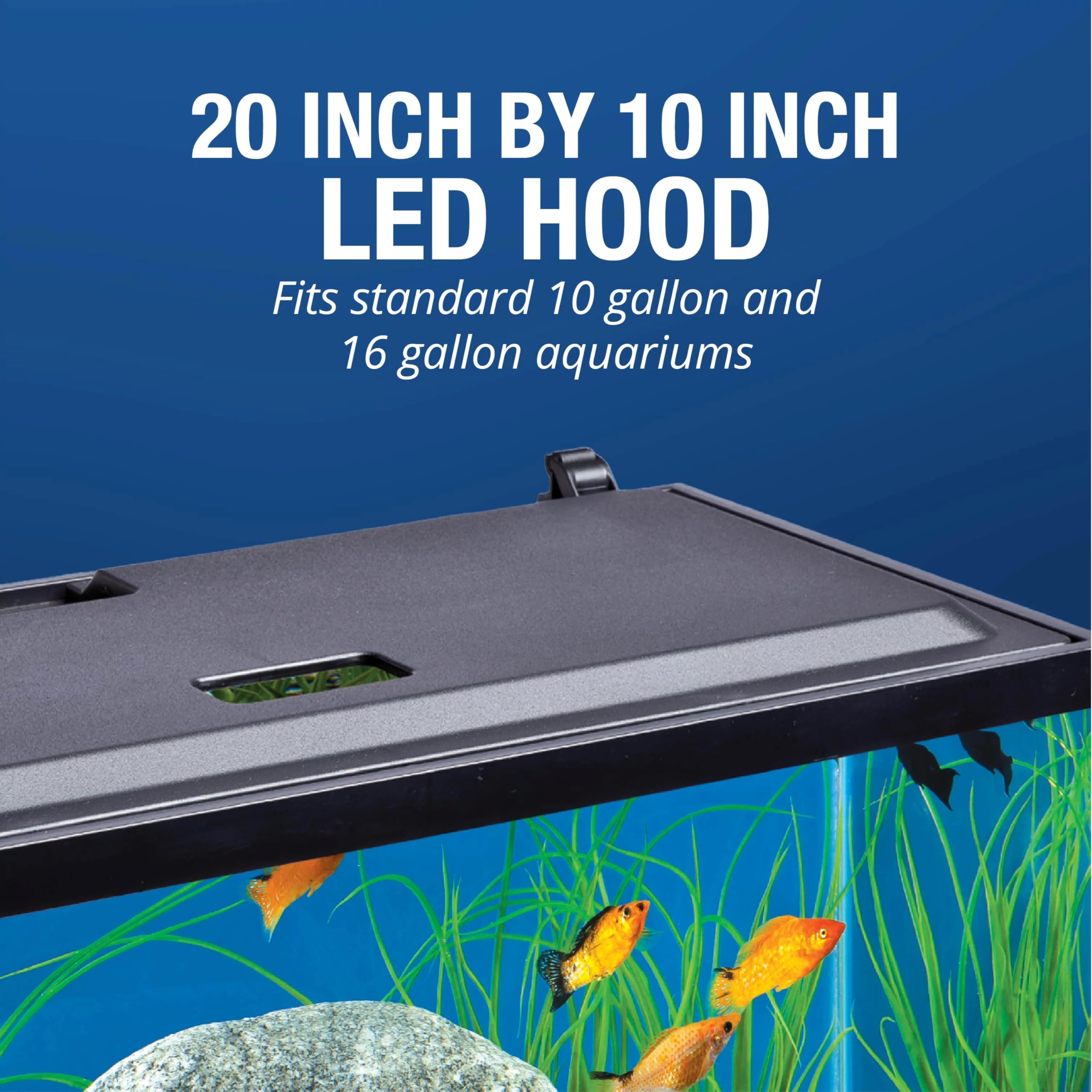 Tetra LED Hood contributes to a tidy aquarium look with concealed lighting.
