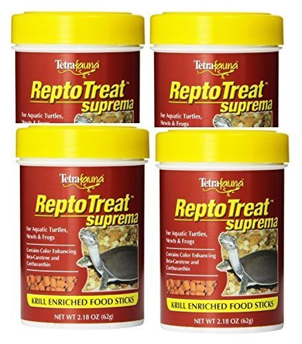 tetra reptotreat suprema sticks 4-pack – nutritious stick food with Omega-3 and natural color enhancers for aquatic turtles
