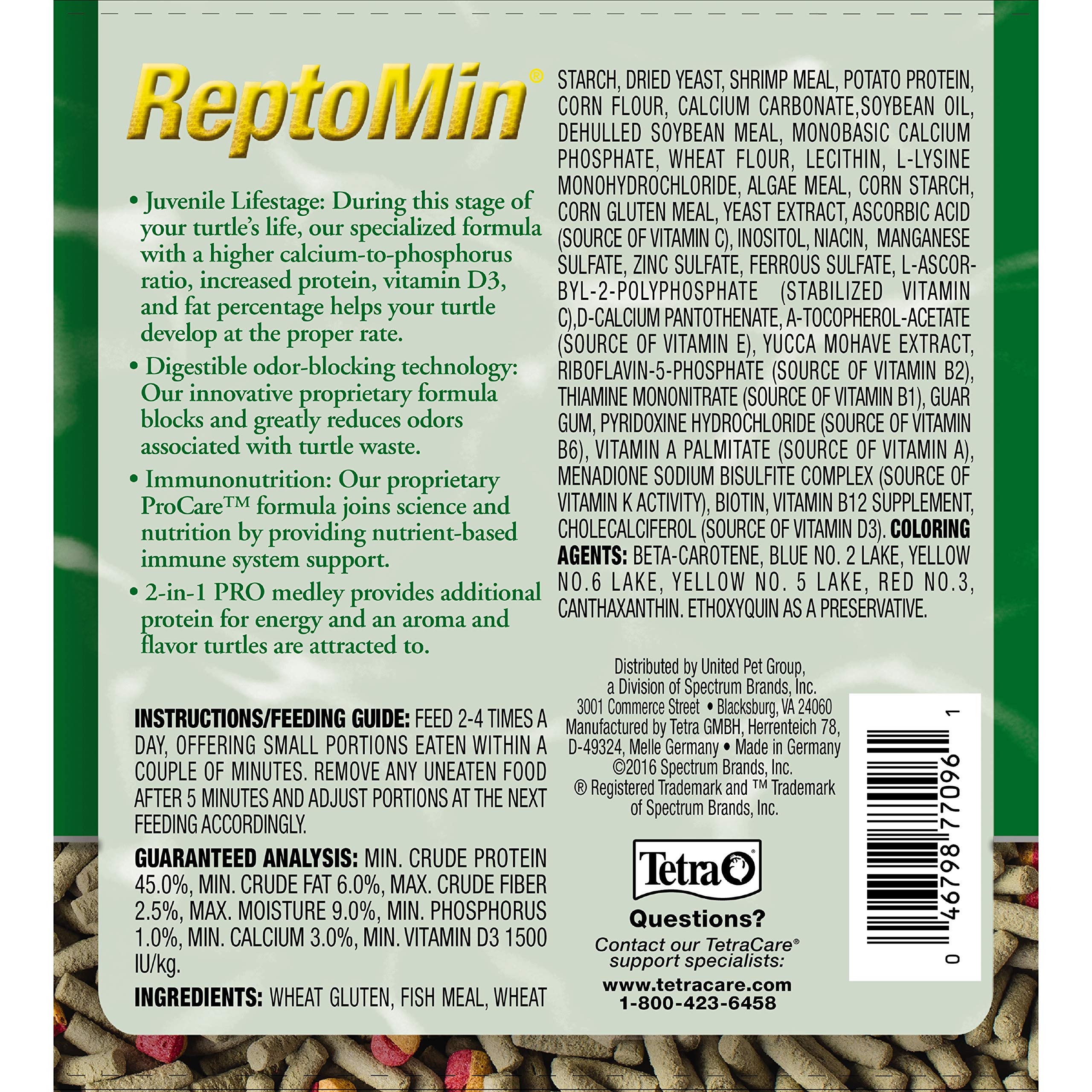 TetraFauna PRO ReptoMin Pro Sticks 8-10mm close-up-stick-size demonstrates bite-sized feed for juveniles.
