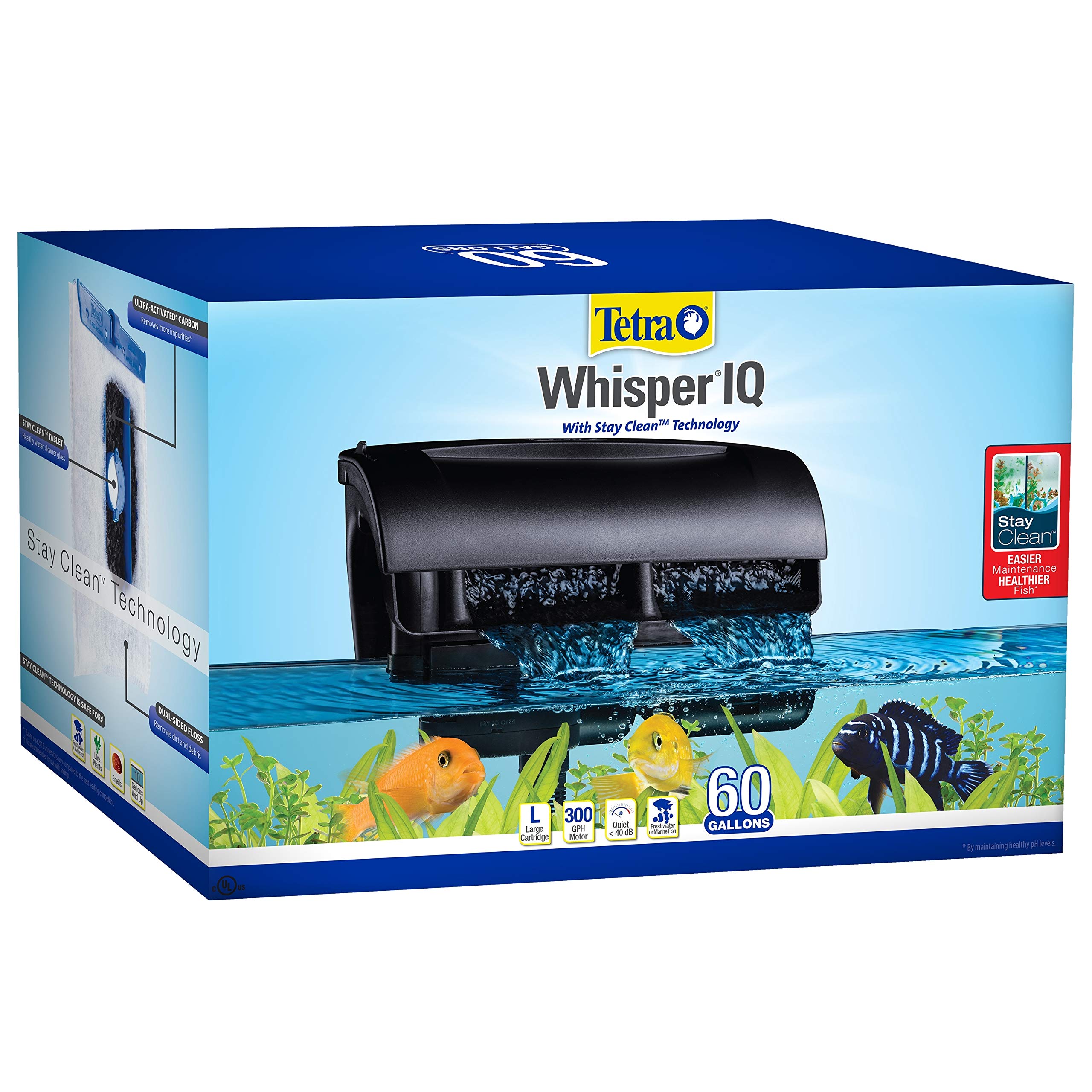 Tetra Whisper IQ Power Filter front view for quiet filtration