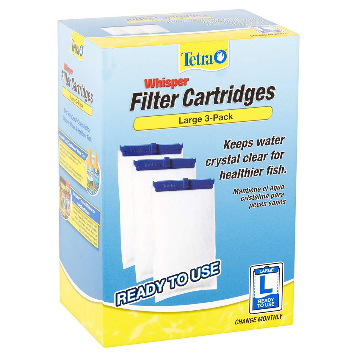 Tetra Whisper Large filter cartridge 3pk front view for effortless maintenance