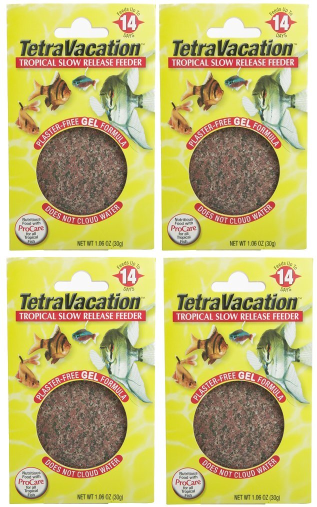 Tetra Tetravacation 14-Day Feeder shows travel-friendly pack ensuring reliable tropical fish feeding.