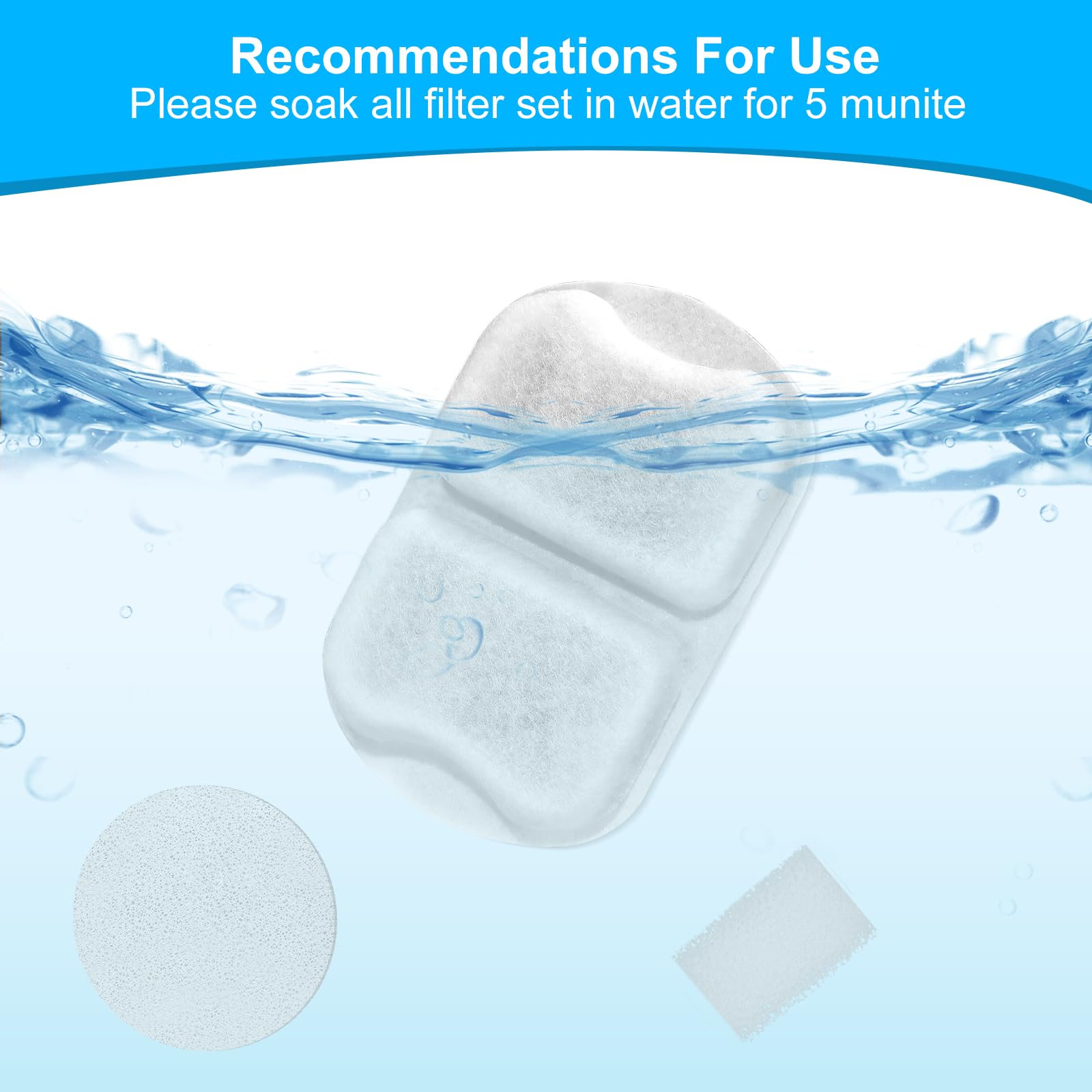 Tettie filter change reminder visual emphasizes 2-4 week replacement cadence.