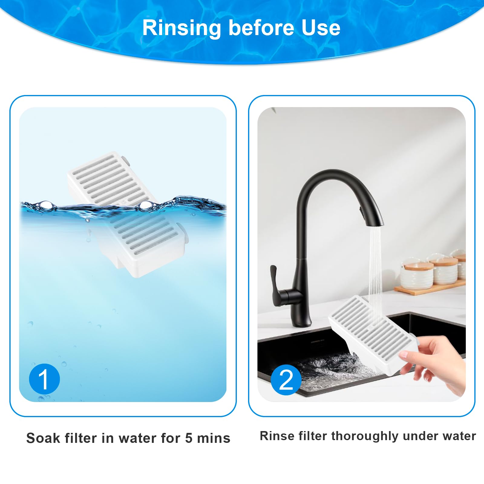 Tettie T-shaped filter assembly diagram explains simple replacement steps.
