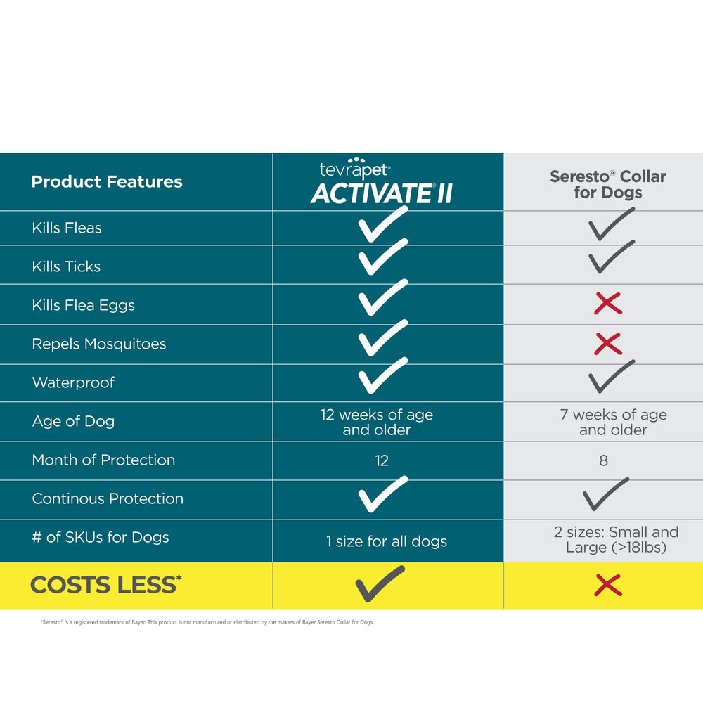 TevraPet Activate II collar on a medium dog demonstrates secure fit and ongoing protection.