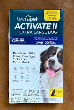 TevraPet Activate II life-cycle-interruption image conveys flea reproduction control.