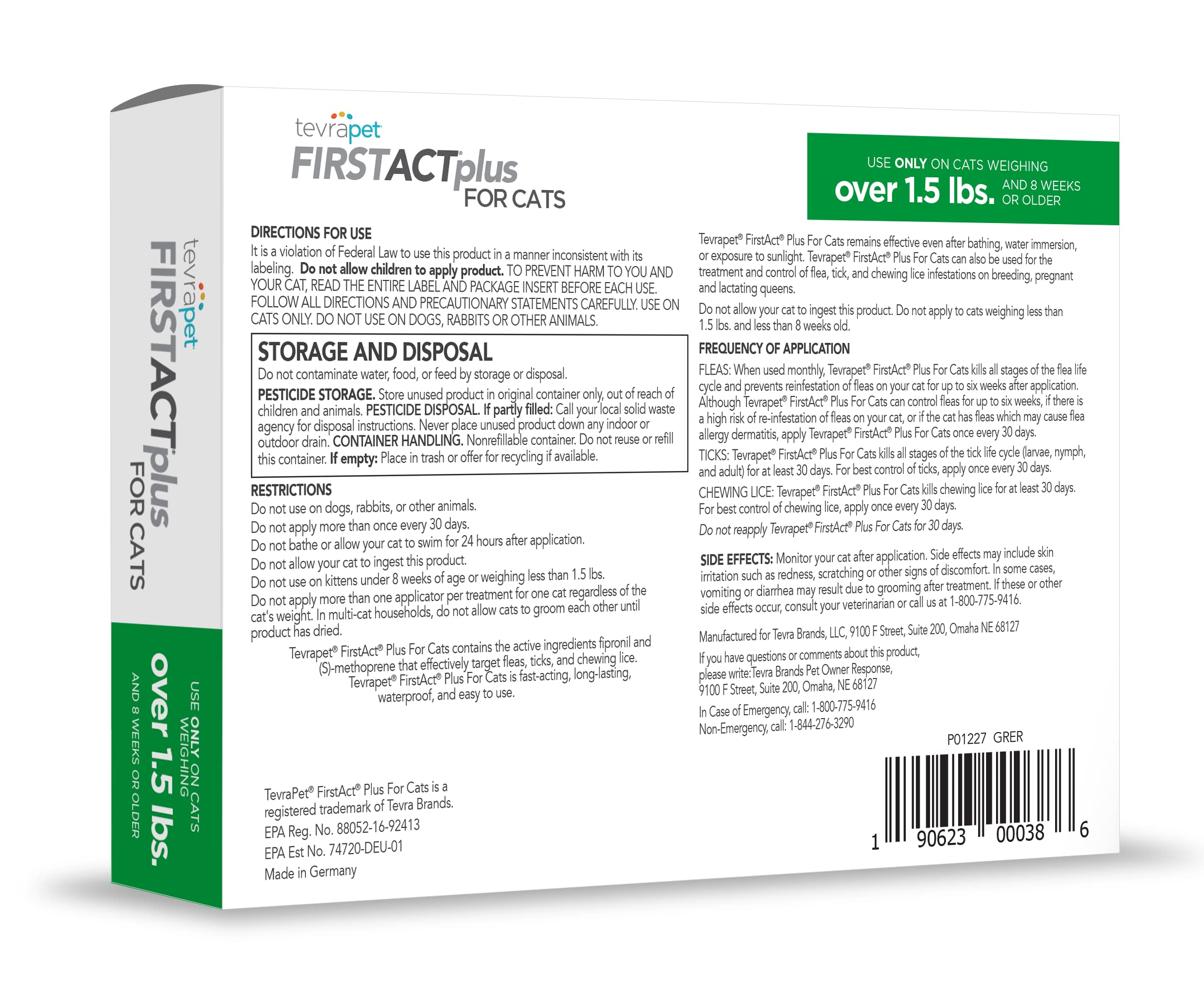TevraPet FirstAct Plus emphasizes high-quality ingredients for reliable protection.