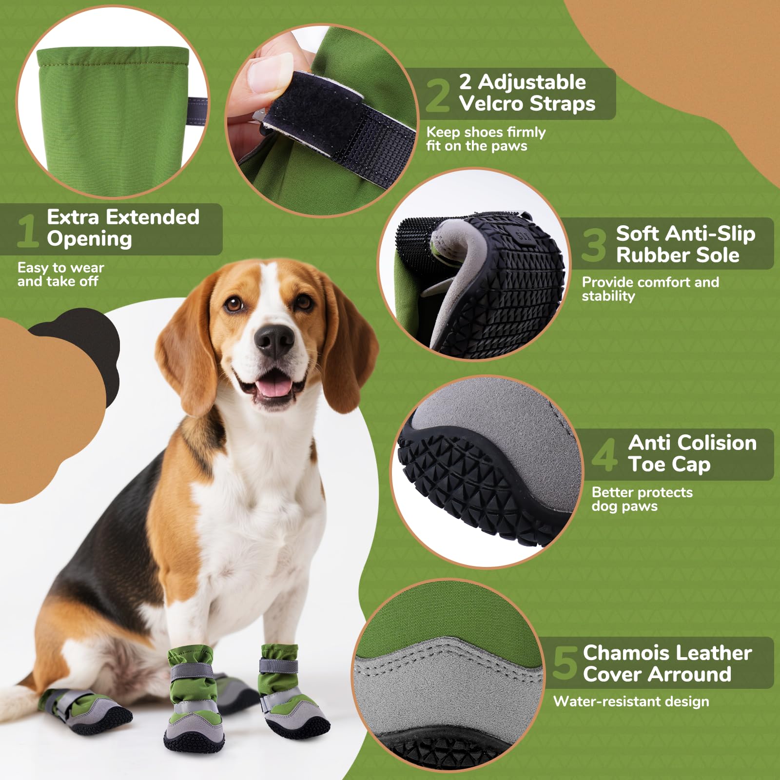TEWIWAP high-cuff design provides extra snow coverage for long-legged dogs.