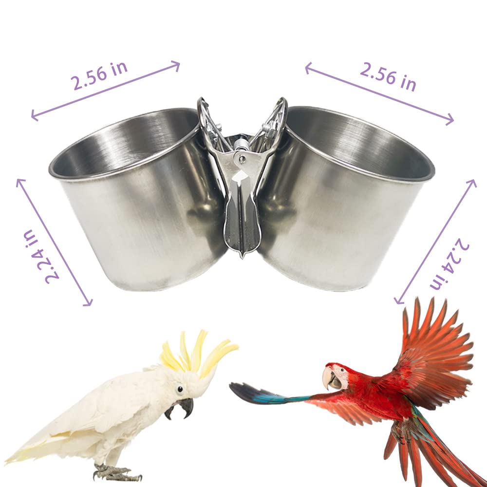 Texsens bird cage water and food bowl provides convenient dual-use feeding