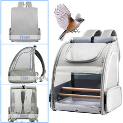 Texsens Bird Carrier Backpack fabric shade cover blocks sun for comfort.