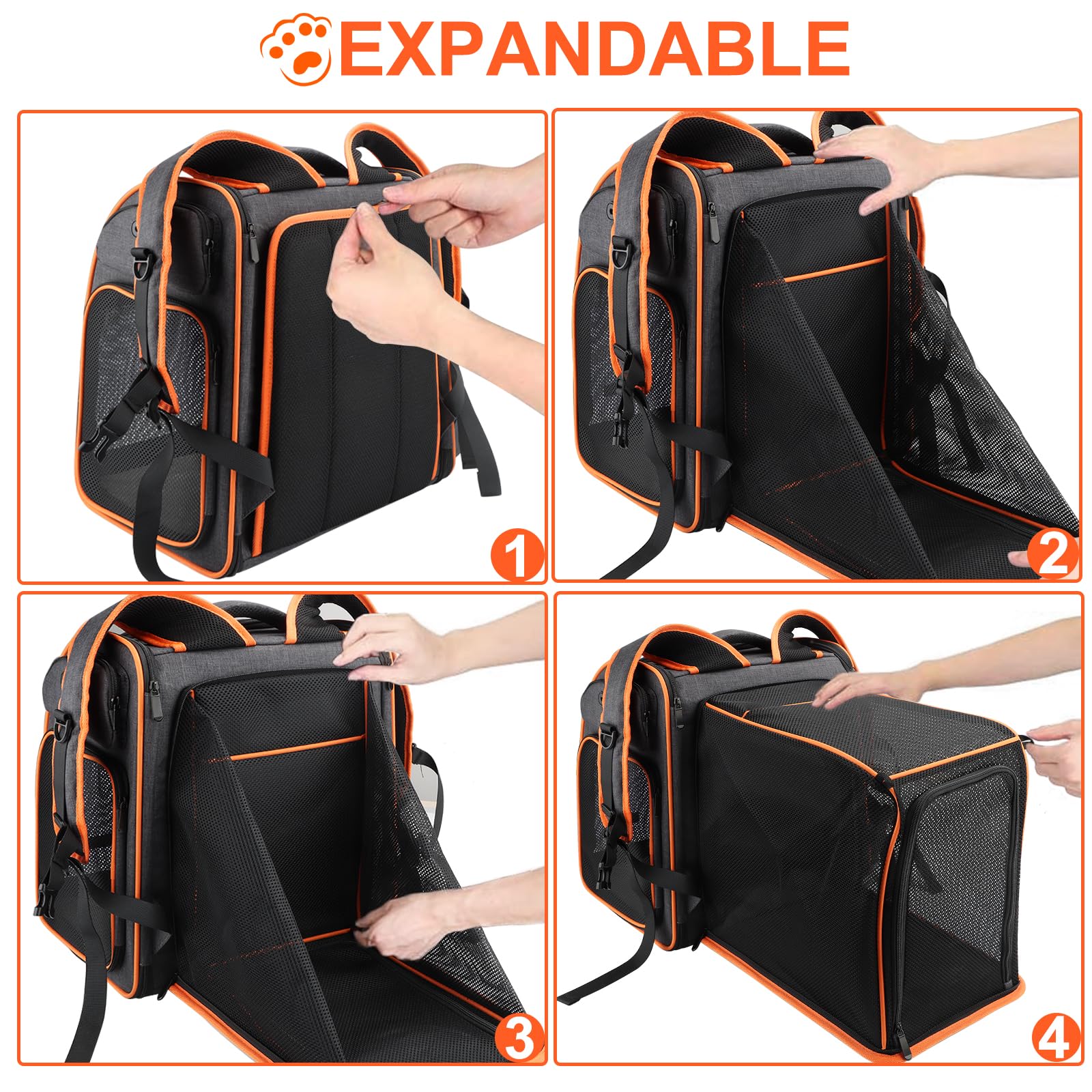 Texsens cat backpack chest buckles reduce load and keep straps in place.