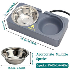 Texsens heated bowl shows two separate bowls for water and food in outdoor use.