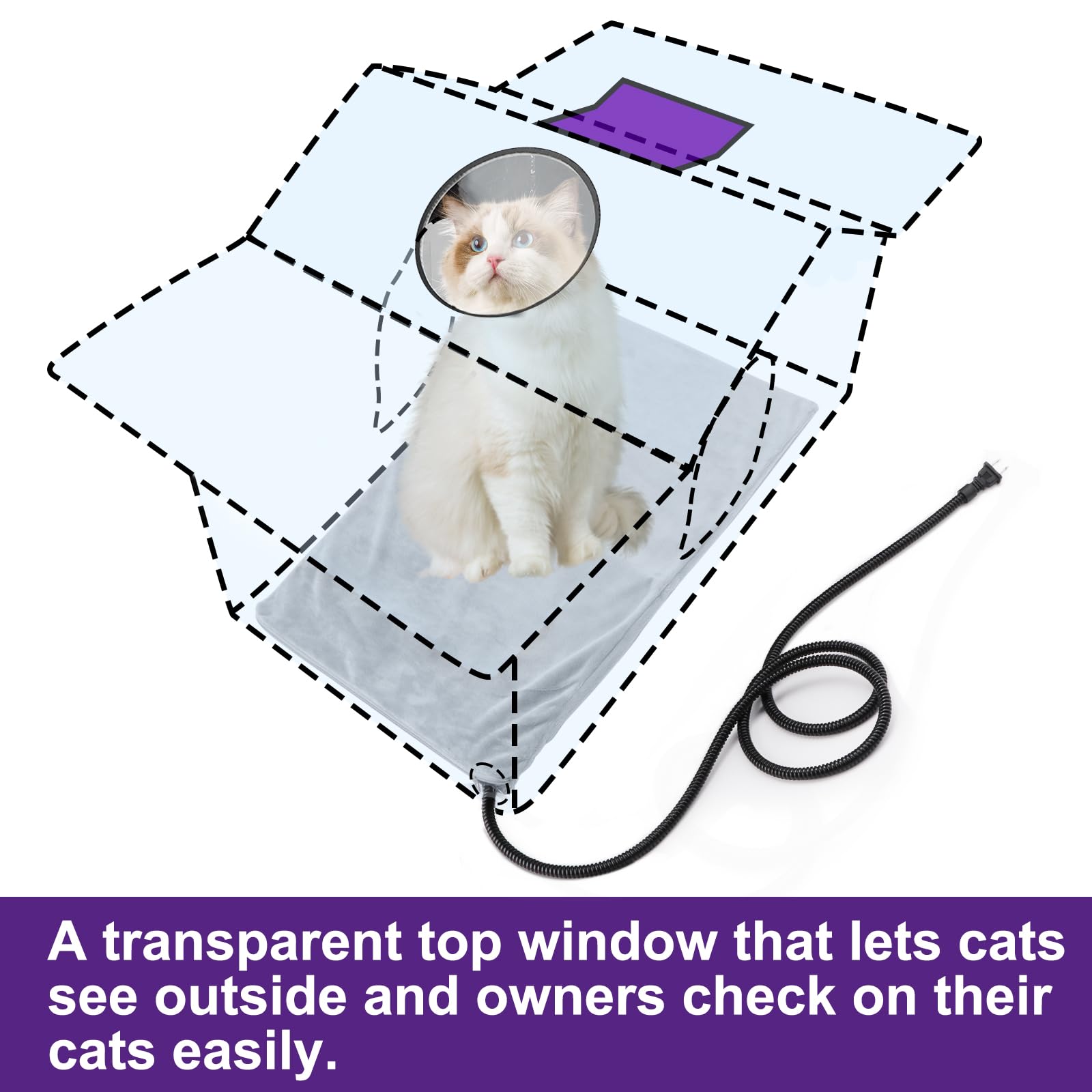Texsens heated cat house interior mats offer cozy warmth and easy cleaning.