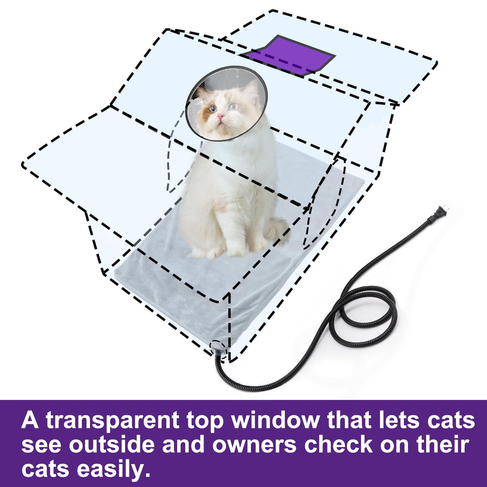 Texsens heated cat house interior mats offer cozy warmth and easy cleaning.
