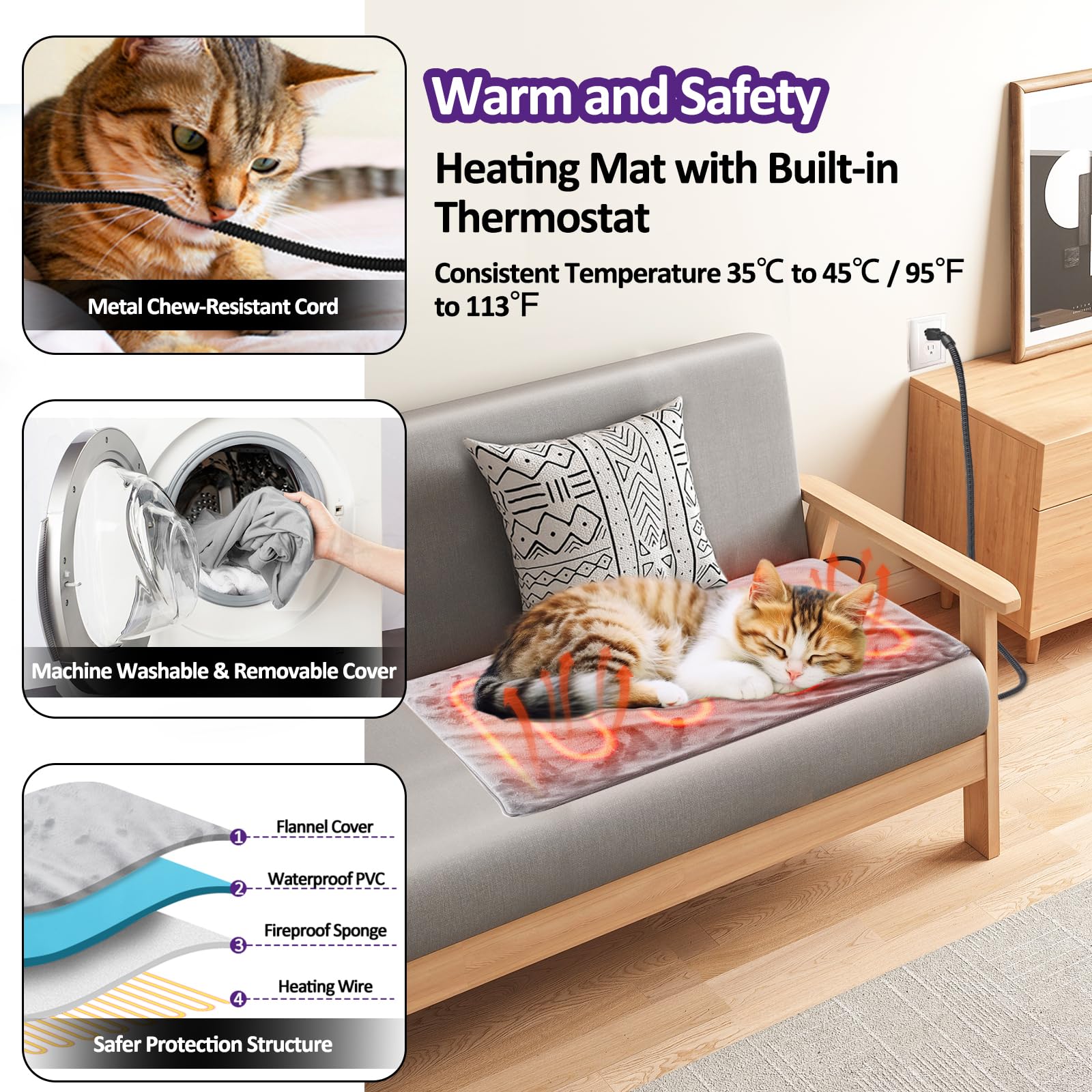 Texsens heated cat house collapsible design aids transport and storage.