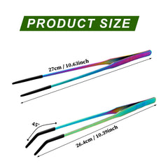 Texsens OLIISS curved stainless-steel feeding tongs reach tanks easily for safe handling.