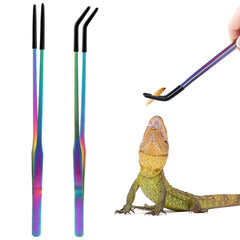 Texsens OLIISS straight stainless-steel feeding tongs enable precise feeding in tanks.