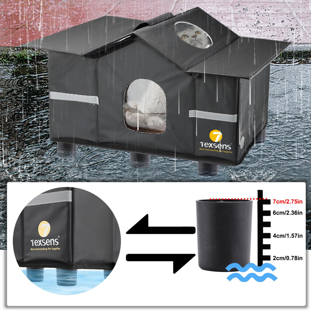 Texsens Outdoor Cat House insulation panels maintain warmth and control odors.