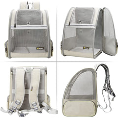 Texsens Pet Backpack chest buckles safety ensure secure support during movements.
