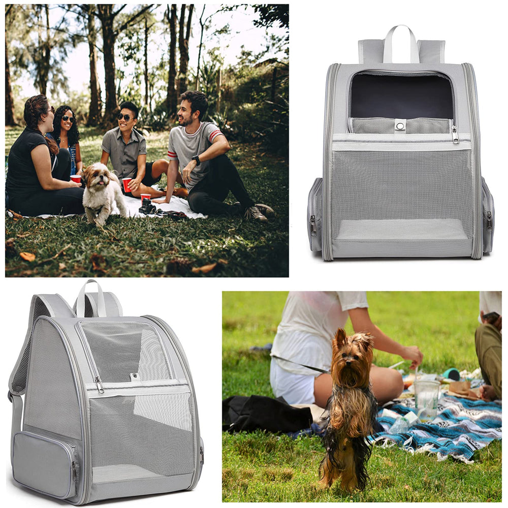 Texsens pet backpack collapsible storage image demonstrates compact packing when not in use.
