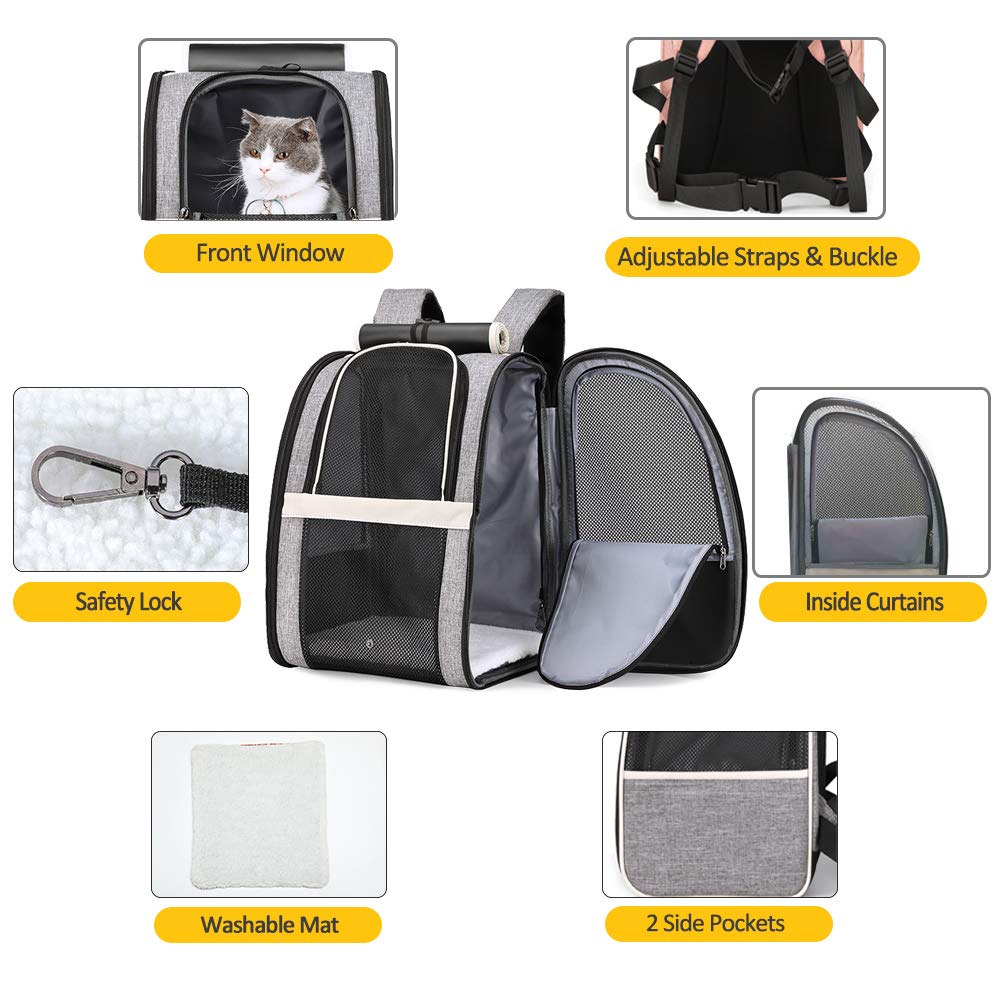 Texsens Pet Carrier Backpack shoulder straps reduce weight burden during longer journeys.
