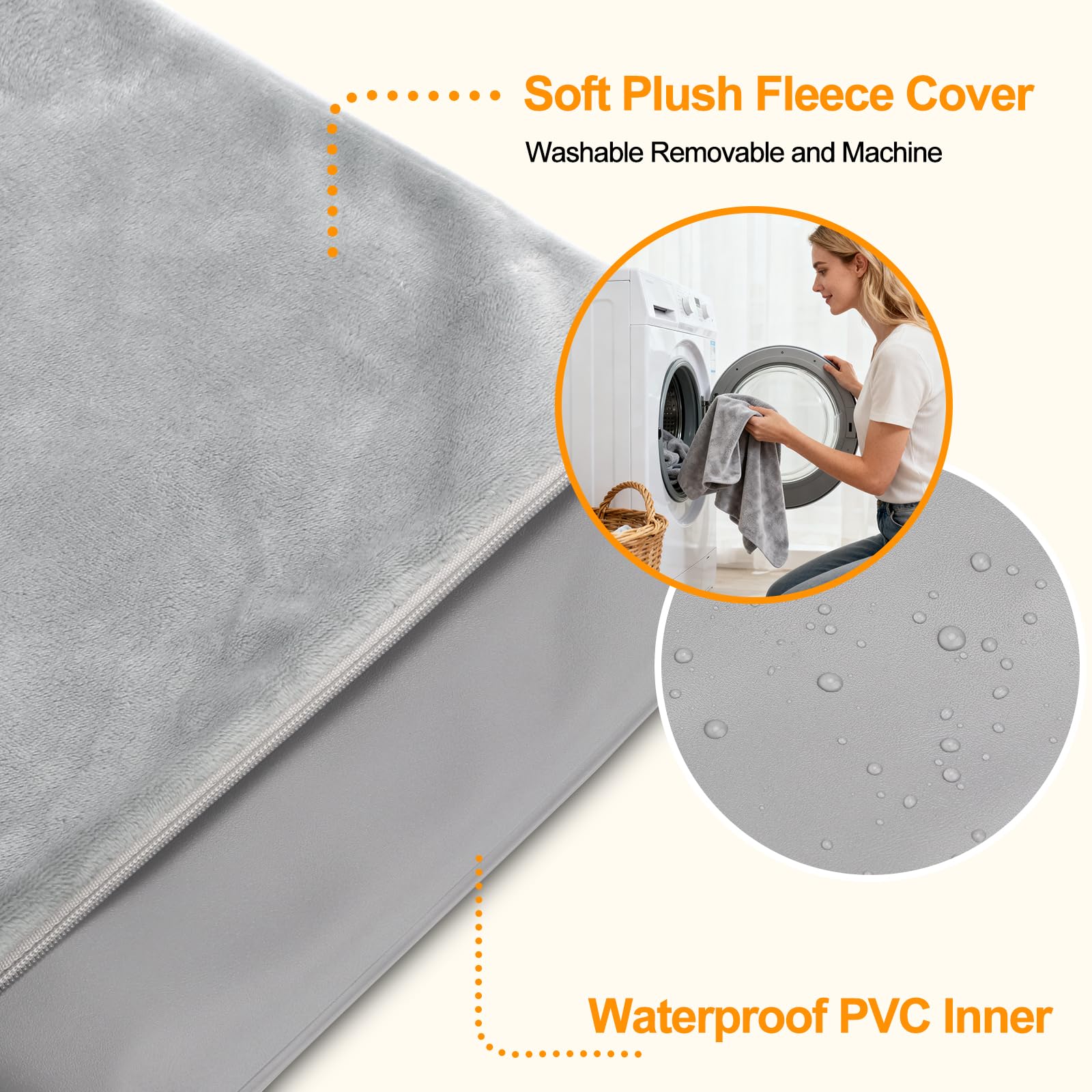 Texsens removable crystal fleece cover keeps surface clean and soft.