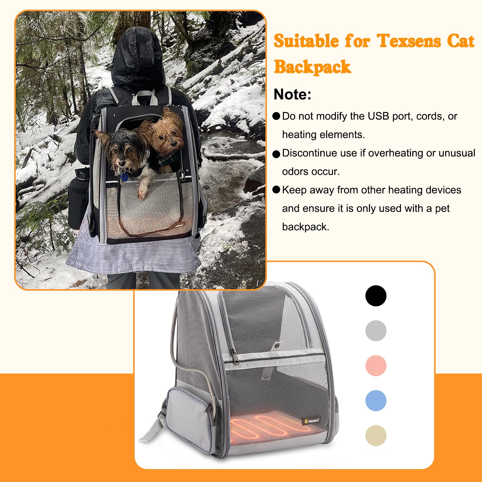 Texsens waterproof and flame-retardant casing protects the pad in various conditions.