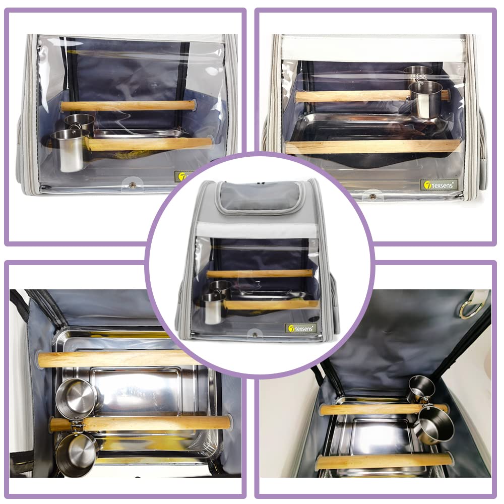 Texsens travel carrier compatible feeder keeps birds fed during journeys