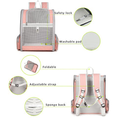 Texsens Traveler Bubble Backpack chest buckles stabilize straps and reduce shoulder strain.