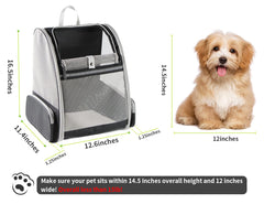 Texsens Traveler Bubble Backpack with dog inside demonstrates comfortable travel for small pets