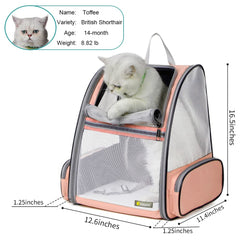 Texsens Traveler Bubble Backpack side mesh panel enhances breathability for pets.