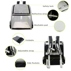 Texsens Bubble Backpack side view emphasizes PVC mesh ventilation for airflow