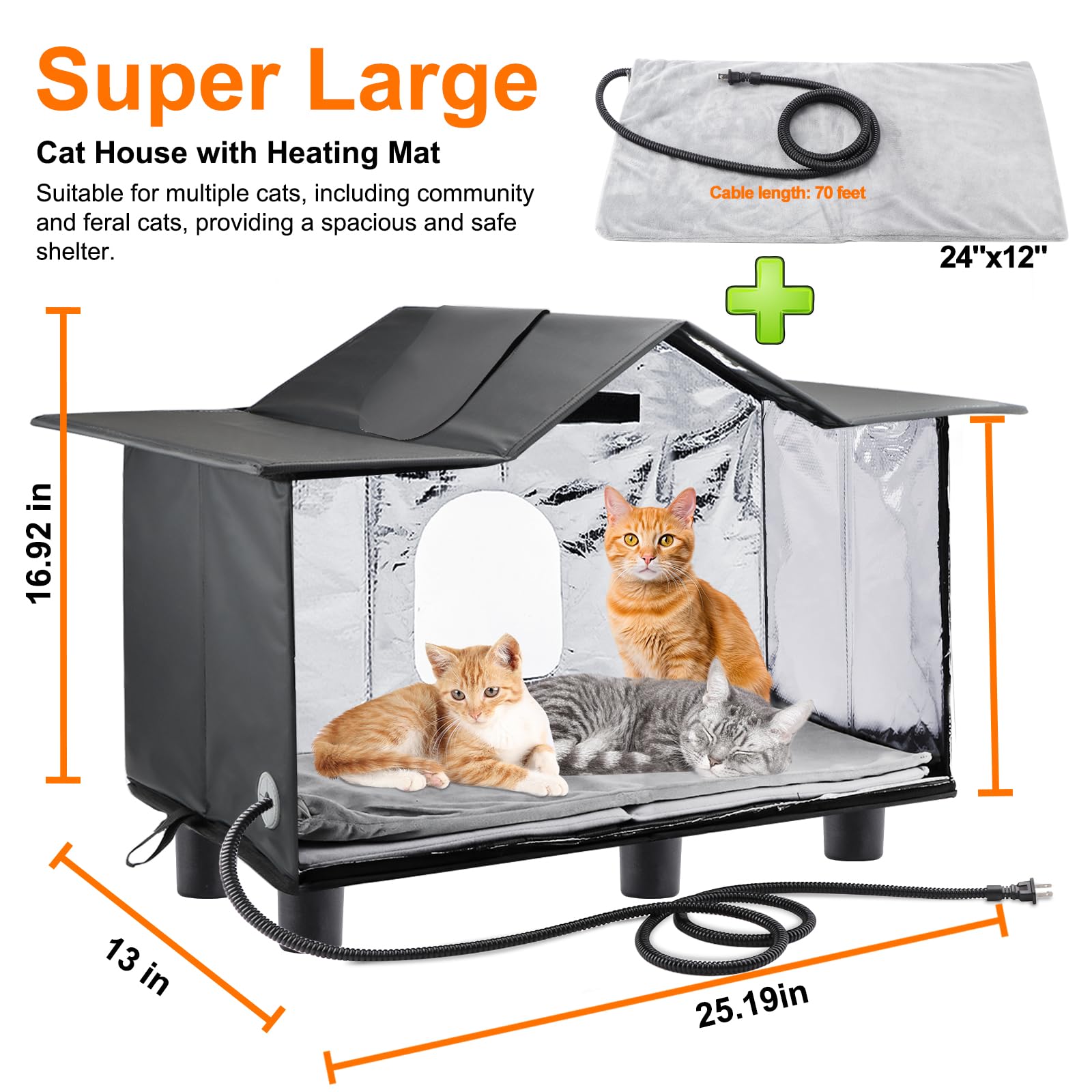 Texsens weatherproof cat house roof window aids weather protection and monitoring.