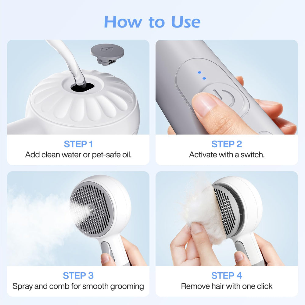 TEZKOLES pet-steam-brush-ipx7-waterproof ensures safe cleaning near water.